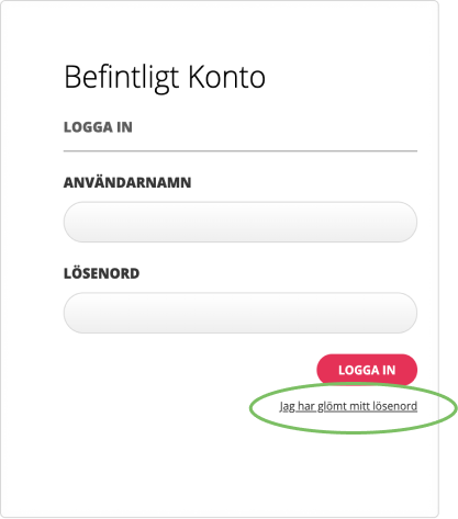 glömt lösen ord steg 1