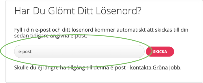 glömt lösen ord steg 2